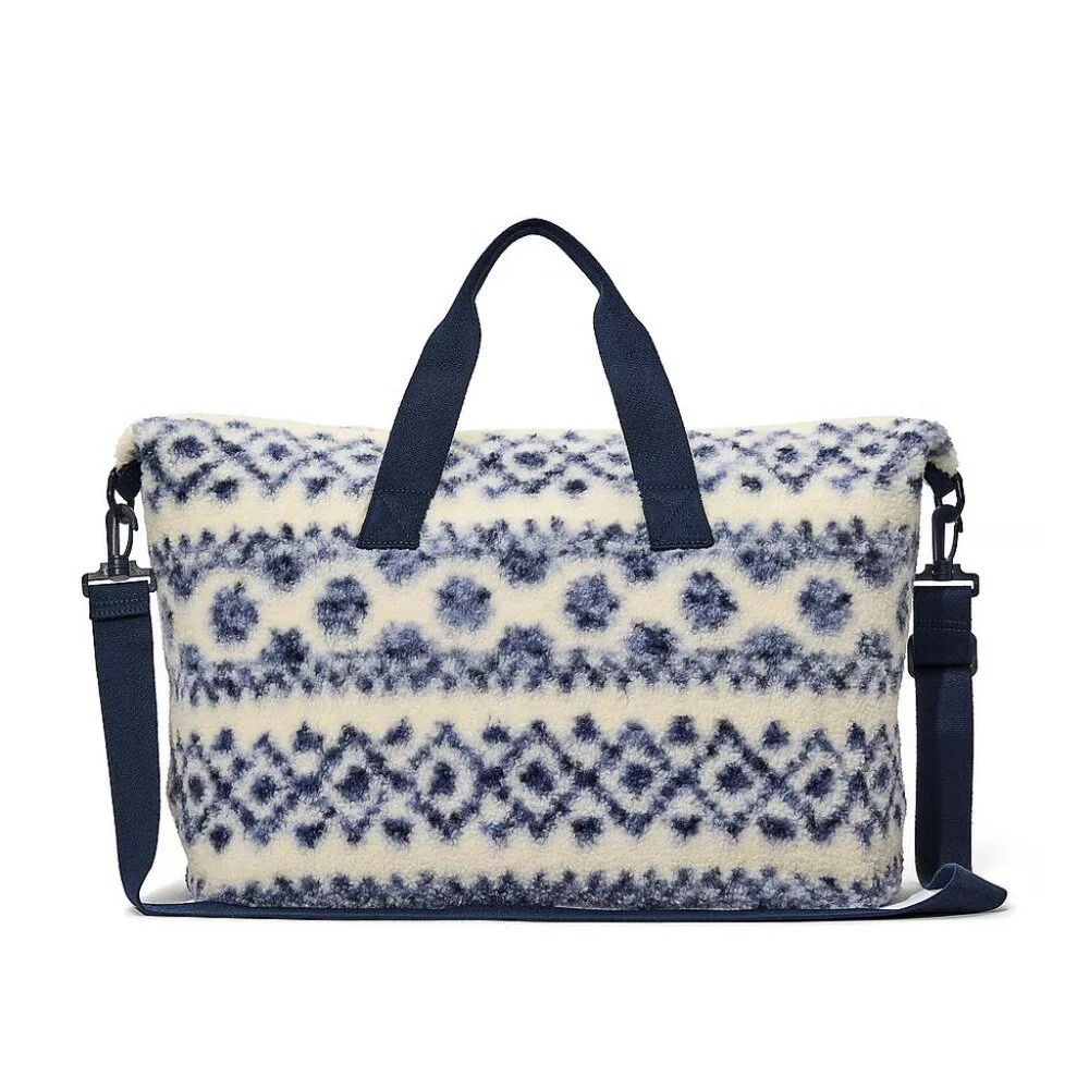 PINK x Victoria's Secret Cozy Plush Fair Isle Weekender Bag NWT
